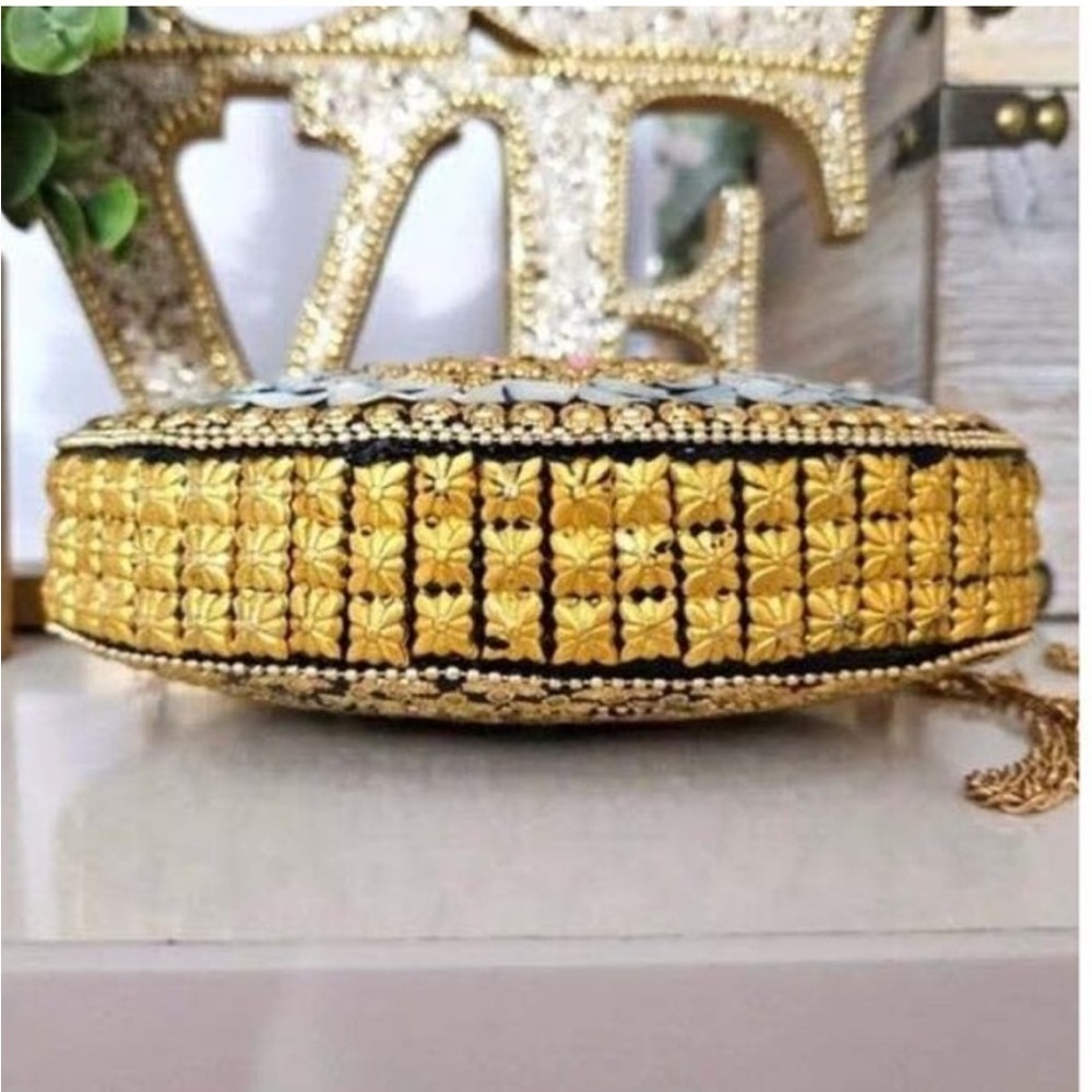 Ramla Mosaic Pink & Gold Beverly Hills Handmade in Morocco NWOT Stunning! - Picture 5 of 8